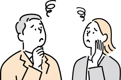 採用について悩んでいる男女